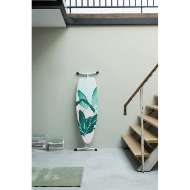 Маса за гладене Brabantia D 135x45cm със силиконова подложка за ютия, Tropical Leaves